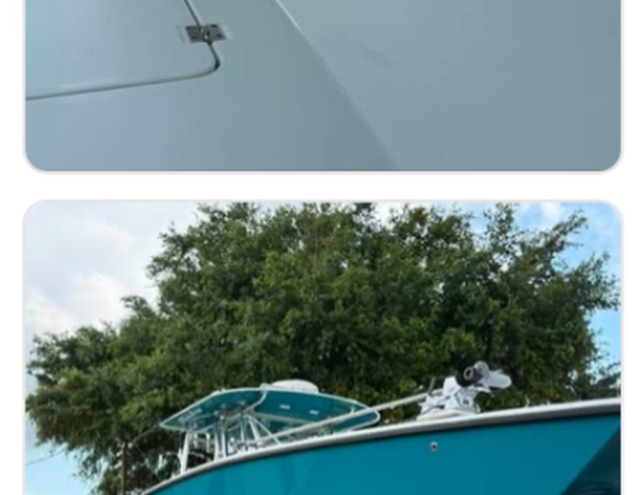 Boat after marine detailing and finish restoration